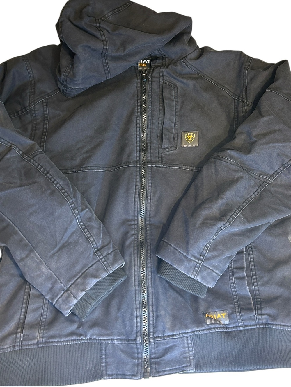 Ariat Rebar Sherpa Lined Hooded Work Jacket Navy Full Zip XL Men’s Heavy Duty